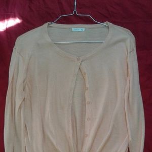 peach cardigan